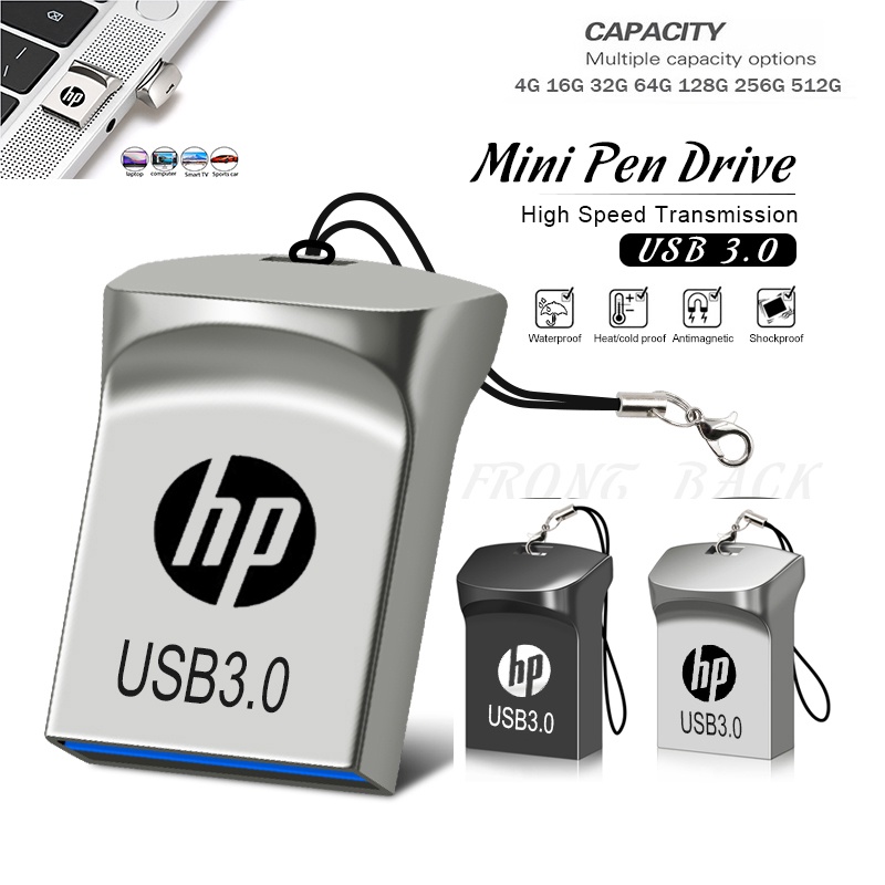 Hp Super mini usb 3.0 แฟลชไดรฟ์ความเร็วสูง 16GB 64GB 128GB 256GB 512GB 1TB pendrive Flash Stick ดิสก์ u ขนาดเล็ก
