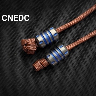 Cnedc จี้ลูกปัดไทเทเนียมอัลลอย มีซิป DIY สําหรับทําพวงกุญแจ เชือกพาราคอร์ด