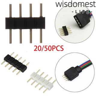 WISDOMEST อะแดปเตอร์ปลั๊กทองแดง ตัวผู้ ไร้บัดกรี สําหรับ Rgb 3528 5050 Smd 4Pin 5Pin 20 50 ชิ้น