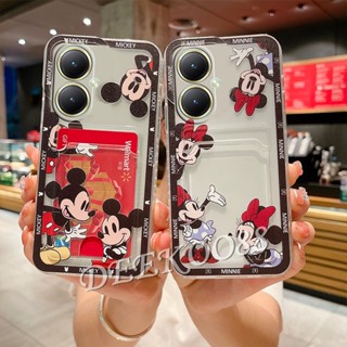 ใหม่ เคสโทรศัพท์มือถือนิ่ม ลาย MN MK น่ารัก พร้อมช่องใส่บัตร สําหรับ VIVO Y27 Y36 Y02 Y02T Y02A Y16 Y22 Y22S Y35 Y77 V27 V27e V25 Pro V25e 5G 4G 2023 VIVOY27 VIVOY36