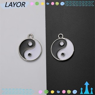 LAY Yin Yang จี้แฮนด์เมด DIY สําหรับทําต่างหู สีขาว สีดํา