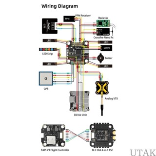 Utake F405 ตัวควบคุมการบิน SpeedyBee F405V3 3-6S FCESC FPV สําหรับโดรน FPVFreestyle DroneModel พร้อม 50A 4in1ESC