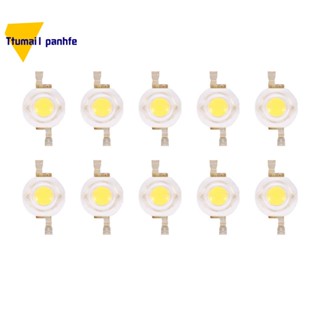 ลูกปัด LED พลังงานสูง 2 Pin 3W สีขาวอบอุ่น 100-110Lm 10 ชิ้น