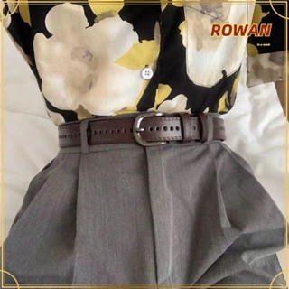 ROWANS เข็มขัดหนังแฟชั่น ลําลอง แนวเรโทร แบบบาง