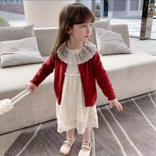 PRETTY BABY เสื้อคลุมไหมพรม เเขนยาวเด็ก เสื้อคาร์ดิเเกน เสื้อกันหนาว สำหรับเด็กหญิง/ชาย(843)