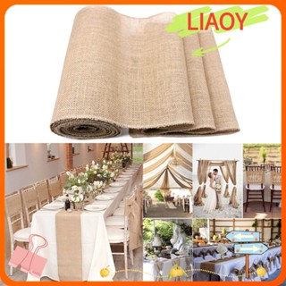 Liaoy ผ้าปูโต๊ะปอธรรมชาติ สไตล์วินเทจ สําหรับตกแต่งบ้าน งานแต่งงาน