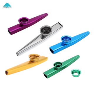 Kazoo ไดอะแฟรมขลุ่ย โลหะผสมอลูมิเนียม พร้อมไดอะแฟรม 5 ชิ้น สําหรับเด็ก