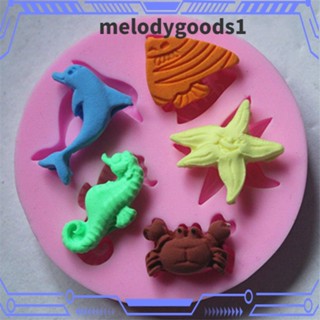 MELODYGOODS1 แม่พิมพ์ซิลิโคน รูปปลาโลมา สุ่มสี สําหรับทําช็อคโกแลต ฟองดองท์ เบเกอรี่ DIY