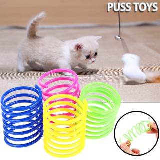 New 20pcs Durable Colorful Plastic Springs Cat Pet Toy Coil Spiral Spring Toys