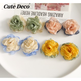 CROCS 【Cute Deco】กระดุมตาข่ายเรซิ่น รูปดอกกุหลาบน่ารัก สําหรับตกแต่งรองเท้า DIY