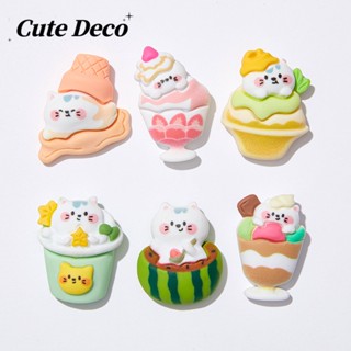 CROCS 【Cute Deco】กระดุมเรซิ่น รูปการ์ตูนแมวน่ารัก สําหรับตกแต่งรองเท้า DIY