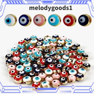 Melodygoods1 ลูกปัดอะคริลิคเรซิ่น รูปดวงตาปีศาจ 6 มม. คละสี สําหรับทําเครื่องประดับ สร้อยคอ DIY