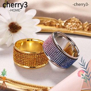 Cherry3 แหวนโลหะ ประดับพลอยเทียม สําหรับแขวนผ้าขนหนู ผ้าเช็ดปาก ตกแต่งห้องครัว งานแต่งงาน