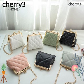 Cherry3 กระเป๋าถือ กระเป๋าสะพายไหล่ ใส่โทรศัพท์มือถือได้ แต่งสายโซ่คล้อง