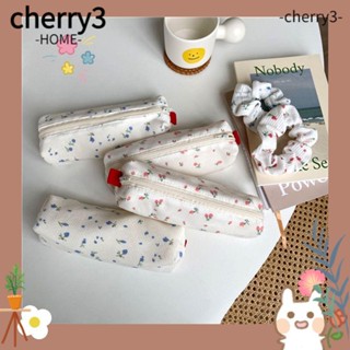 Cherry3 กระเป๋าดินสอ ผ้าแคนวาส ความจุสูง อุปกรณ์เสริม สําหรับโต๊ะทํางาน