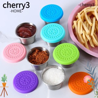 CHERRY3 กล่องอาหารกลางวัน สเตนเลส กันรั่ว ใช้ซ้ําได้ สําหรับใส่เครื่องปรุง น้ําสลัด ปิกนิก เดินทาง