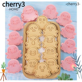 Cherry3 แม่พิมพ์ตัดคุกกี้ PP ลายการ์ตูนผีฮาโลวีน สําหรับทําเบเกอรี่ 10 ชิ้น ต่อชุด