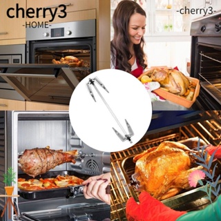 Cherry3 ตะเกียบย่างไก่ สเตนเลส กันสนิม หมุนได้ แบบพกพา อุปกรณ์เสริม สําหรับย่างบาร์บีคิว