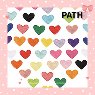 PATH แผ่นแพทช์ผ้า รูปหัวใจ สําหรับตกแต่งเสื้อผ้า DIY