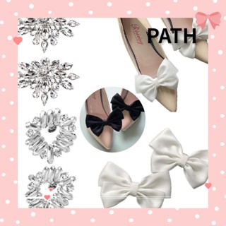 PATH คลิปดอกไม้ผ้าไหม แวววาว สําหรับตกแต่งรองเท้าเจ้าสาว งานแต่งงาน 2 ชิ้น