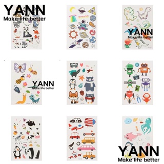 Yann สติกเกอร์รอยสักชั่วคราว ลายการ์ตูนน่ารัก เรืองแสง กันน้ํา สําหรับเด็ก