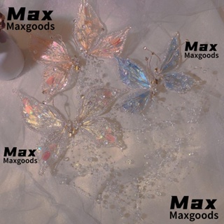 Maxg กิ๊บติดผม รูปผีเสื้อ ขนาดใหญ่ สีสันสดใส สไตล์แฟรี่