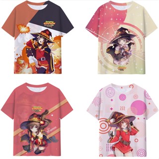 เสื้อยืดแขนสั้น พิมพ์ลายอนิเมะ Fash KonoSuba: An Explosion on This Wonderful World สําหรับผู้ชาย และผู้หญิง