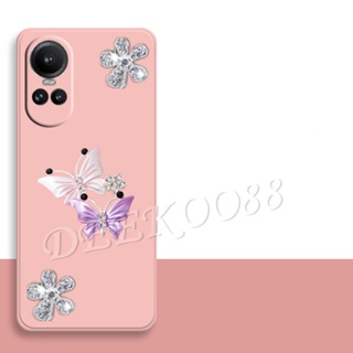 เคสโทรศัพท์มือถือ TPU แบบนิ่ม ลายการ์ตูนผีเสื้อ 3D สีชมพู สําหรับ OPPO Reno10Pro+ OPPOA78 Reno10 Pro Plus Pro+ 5G 4G Reno 10Pro OPPO A78