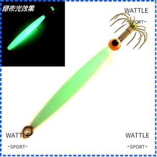 WATTLE Luminous/Pink Octopus Bait Noctilucent Fishing Tackle Squid Hook with fish eyes Simulation Sleeve-fish New Style Angling Jigs Luminous Wood Shrimp Lures