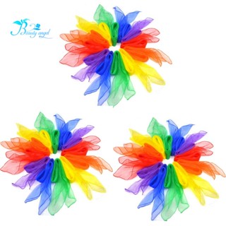 ผ้าพันคอ ผ้าเรยอน ทรงสี่เหลี่ยม ขนาด 24 นิ้ว 24 นิ้ว 24 นิ้ว 6 สี สําหรับเต้นรํา 36 ชิ้น