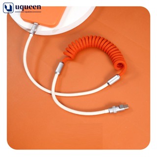 Uqueen สายชาร์จ USB C อลูมิเนียมอัลลอย 120W 2 ม. ยืดหดได้ O4T7