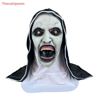 [Thevatipoem] หน้ากากยาง รูป The Horror Scary Nun พร้อมผ้าพันคอ สําหรับแต่งคอสเพลย์ฮาโลวีน