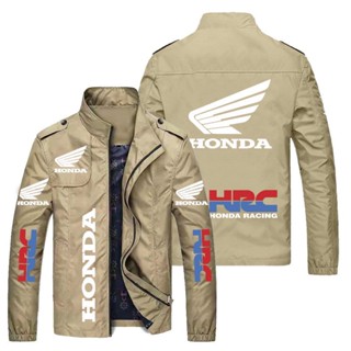 HONDA HRC LOGO jacket motorcycle shop custom work clothes CB650R CBR1000RR ADV150 CBR600RR X-ADV350 CB1100 GL1800 VARIO125 FORZA350 CM500 NC750X CB650F CB500X CB500F outdoor driving loose thin cardigan stand collar windbreaker