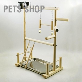 Pets Shop สนามเด็กเล่นไม้สองชั้น เป็นมิตรกับสิ่งแวดล้อม สําหรับนกแก้ว