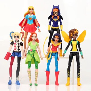 6pcs DC Comics Super Hero Girls Harley Quinn Batgirl Kid Action Figures Doll Toy