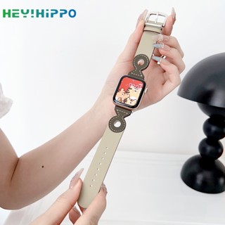 สายนาฬิกาข้อมือหนัง สําหรับ iwatch series 8 7 6 5 SE 4 3 45 44 42 49 41 40 38 มม.