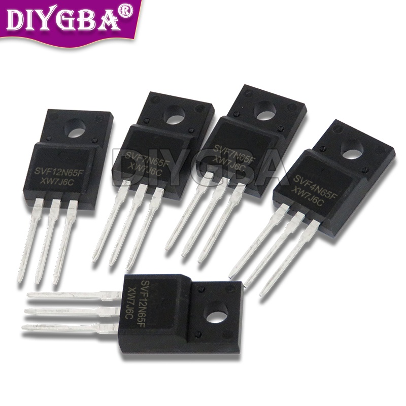 ส่วนประกอบอิเล็กทรอนิกส์ 10 ชุด SVF4N65F TO-220F SVF4N65 650V 4A SVF7N65F SVF7N65 SVF12N65F SVF12N65