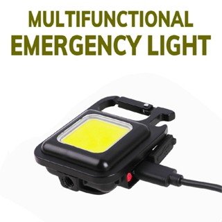 Flashlight USB Lamp Mini COB LED Work Light Portable Pocket Keychain Small