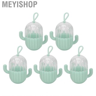 Meyishop Beauty Egg Storage Box  Cactus Shape Moistureproof 5pcs Makeup Sponge Holder Portable Visible for Travel Bathroom