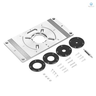 แผ่นบอร์ดเราเตอร์ โลหะผสมอลูมิเนียม พร้อมแหวน 4 ชิ้น สําหรับงานไม้ TOLO-7.26