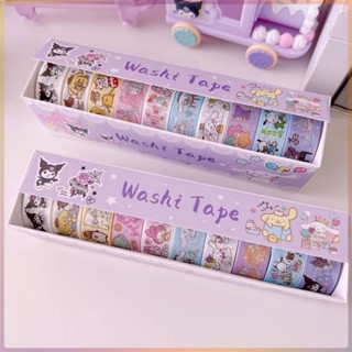 Sanrio Tape Kuromi Tape เทปเมโลดี้ โมจิ ขนาดเล็ก เทปวาชิ สมุดทํามือ สมุดภาพ กล่องของขวัญ