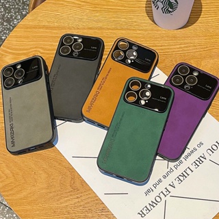 เคสโทรศัพท์มือถือแบบแข็ง กันรอยเลนส์กล้อง ลายหนังแกะ สําหรับ iPhone 11 Pro max 14 Pro max IP13 12Promax 13promax