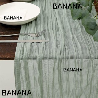 Banana1 ผ้าปูโต๊ะ ทรงสี่เหลี่ยมผืนผ้า สีเขียว สีเทา 158 นิ้ว สําหรับตกแต่งโต๊ะ งานแต่งงาน 2 ชิ้น