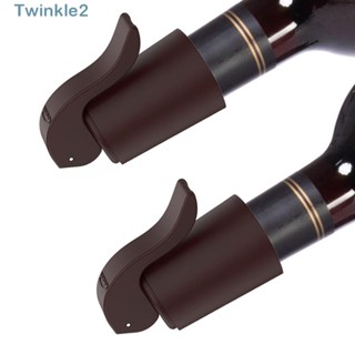 Twinkle จุกยางซิลิโคน โพลีคาร์บอเนต สีดํา แดง สําหรับปิดขวดไวน์ 2 ชิ้น