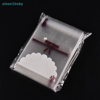 Ulove1bsby ถุงกระดาษแก้ว ลายลูกไม้ มีกาวในตัว สีขาว สําหรับใส่คุกกี้ ลูกอม ของขวัญวันเกิด 100 ชิ้น