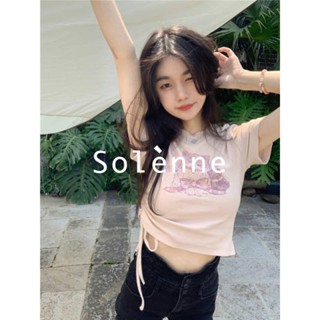 Solenne  เสื้อครอป เสื้อยืดผู้หญิง ครอป baby tee สาวเรโทร 2023 NEW Style Chic High quality Trendy พิเศษ A99J1WF 36Z230909