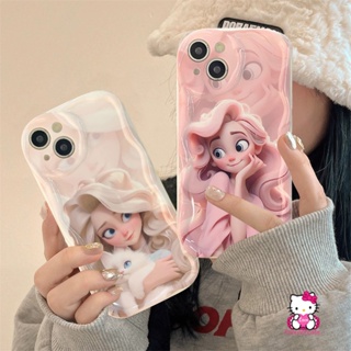 เคสโทรศัพท์มือถือ ขอบโค้ง ลายการ์ตูนเจ้าหญิงดิสนีย์ 3D สําหรับ Oppo A96 A57 A77 A76 A77s A17 A95 A54s A17k A55 A12 A16 A92 A15 A16K A7 A9 A1k A3s A31 A5 A16s A74 A5s A54 A16E A52 A53