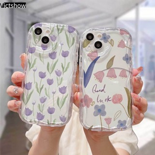 เคสโทรศัพท์มือถือ แบบใส ขอบโค้ง ลายดอกทิวลิป 3D สีม่วง สําหรับ Infinix Note 12 PRO 12 Turbo G96 Smart 5 7 4 6 Plus 5PRO Hot 20i 30i 8 9 20 12 30 10 11 Play 8 Lite 9 PRO 11 Plus 10 Lite