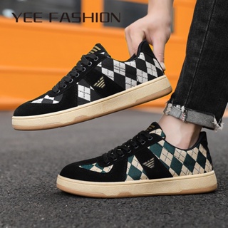 YEE Fashion  รองเท้าผ้าใบผู้ชาย ลำลองผู้ชาย ผ้าใบแฟชั่น สไตล์เกาหลี กีฬากลางแจ้ง ทำงานรองเท้าลำลอง 33z080103 ทันสมัย Stylish Chic Korean Style D93D08X 37Z230910