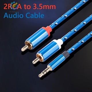 Rca สายเคเบิลเสียง HiFi 3.5 มม. เป็น 2RCA แจ็ค AUX 3.5 Y สําหรับเครื่องขยายเสียง f [Hidduck.th]